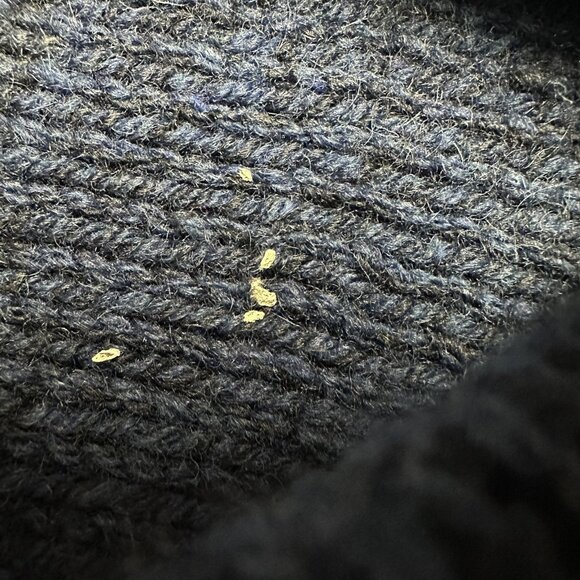 Vintage LL Bean Sweater Mens Large Blue Wool Nylon Shawl Collar Pullover USA 80s - Picture 11 of 11